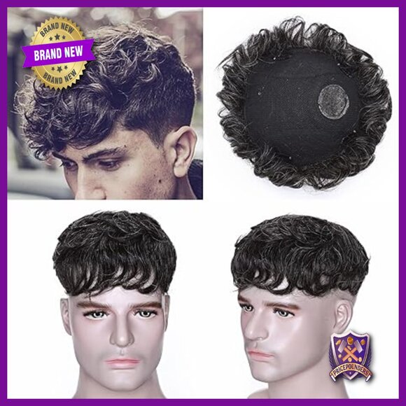 Human Hair Topper for Thinning Hair, 150% Density, 4 Inch Curly Wig main image 5